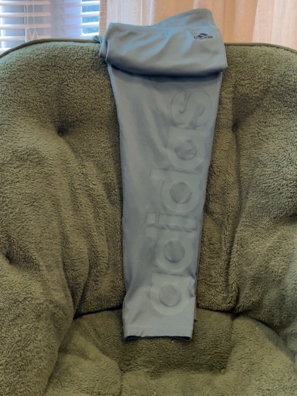 adidas Light Blue Women's Leggings with Tonal Side Logo
